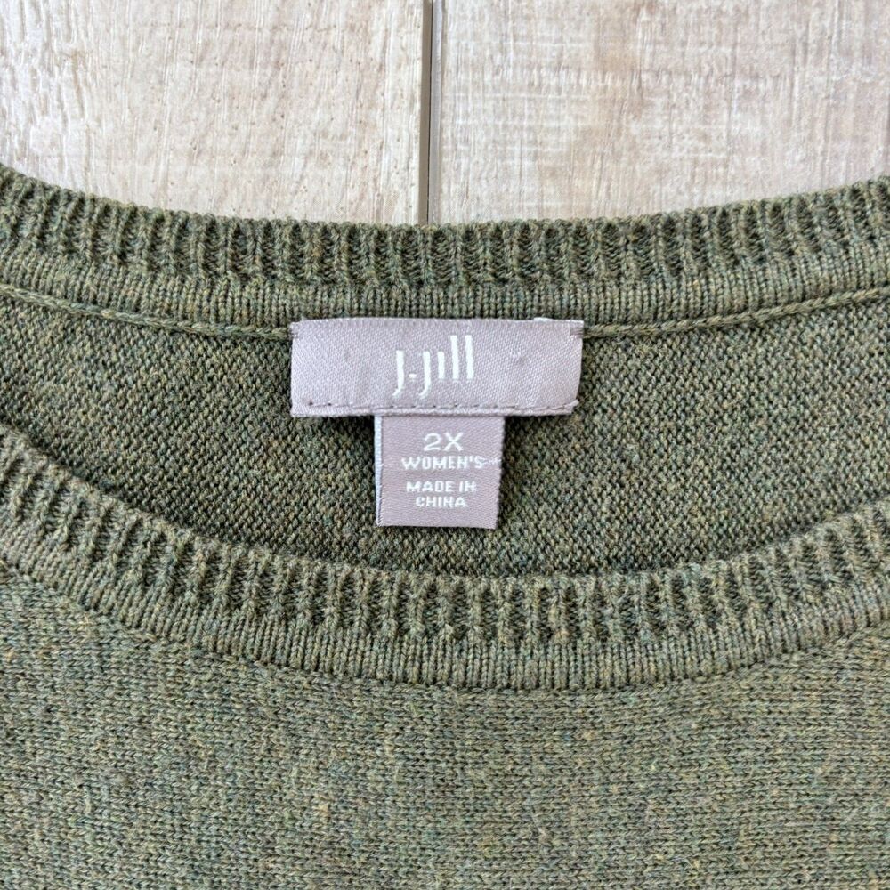 J. Jill Womens Green Sweater Dress 2X Cotton Capsule Classic Minimalist Teacher - Picture 3 of 12